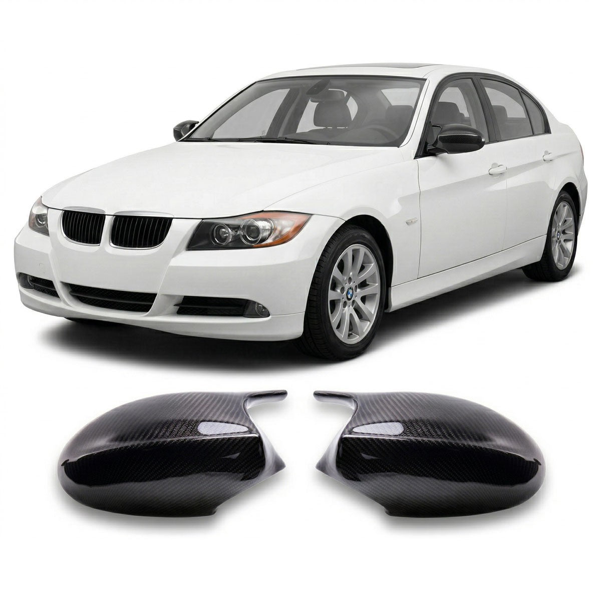 Spiegelabdeckungen aus Carbon passend für BMW 1/3er E8x E9x 2005-2008