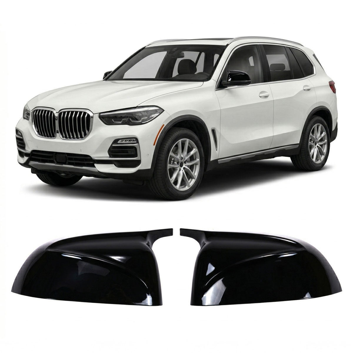 Seitenspiegelabdeckung Set Hochglanz Schwarz passend für BMW X3/X4/X5/X6/X7 2017-2021