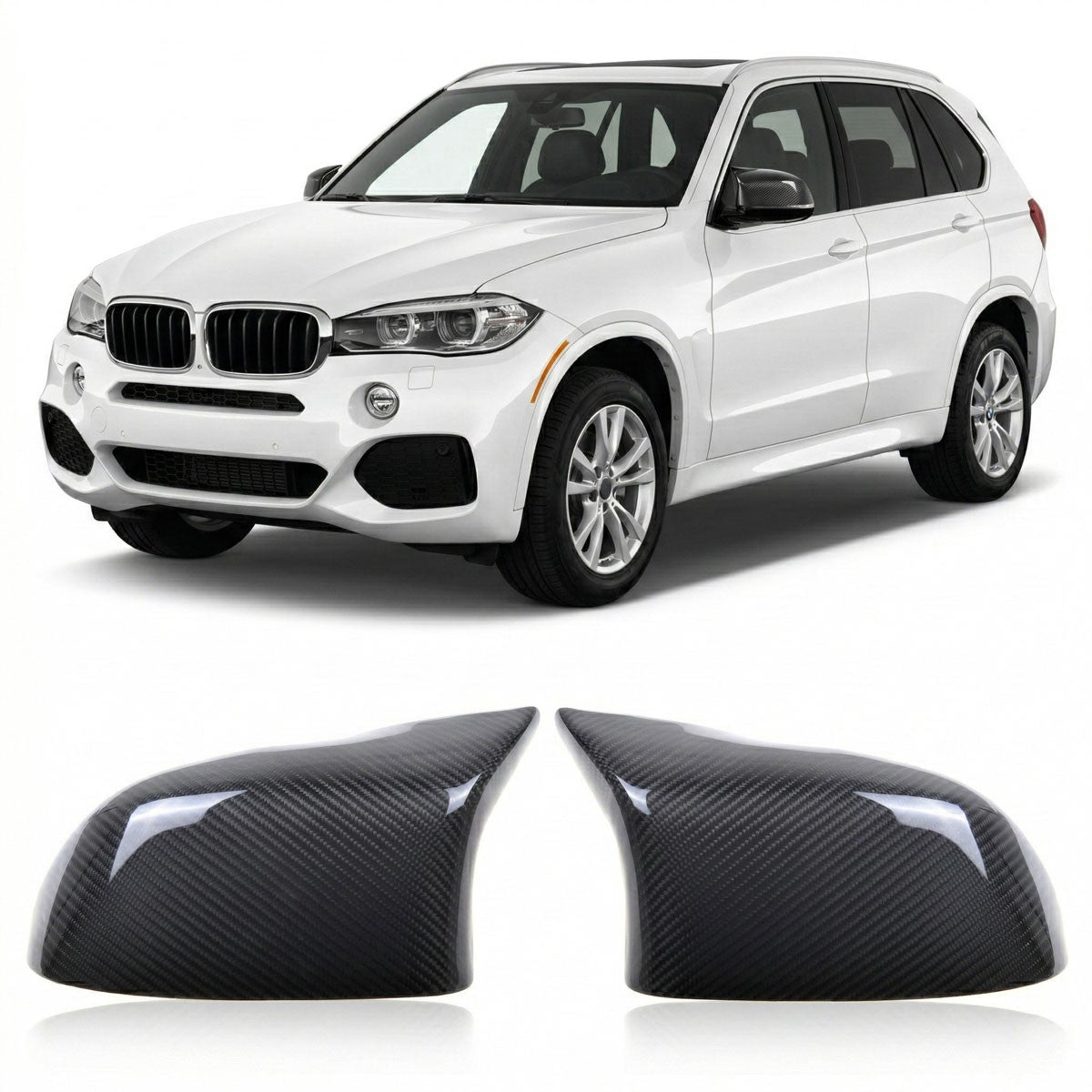 Carbonfaser Spiegelabdeckungen Set passend für BMW X3 X4 X5 X6 2014-2018