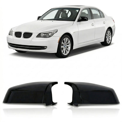 Hochglanz Schwarz Spiegelabdeckungen passend für BMW 5er E60 E61 2008-2010