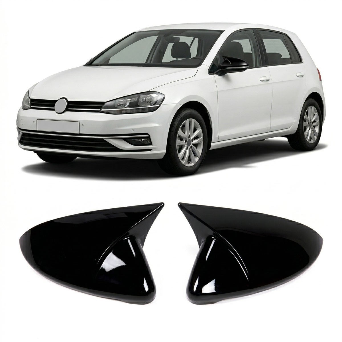 Spiegelabdeckungen Set Hochglanz Schwarz passend für VW Golf 7 2013-2021