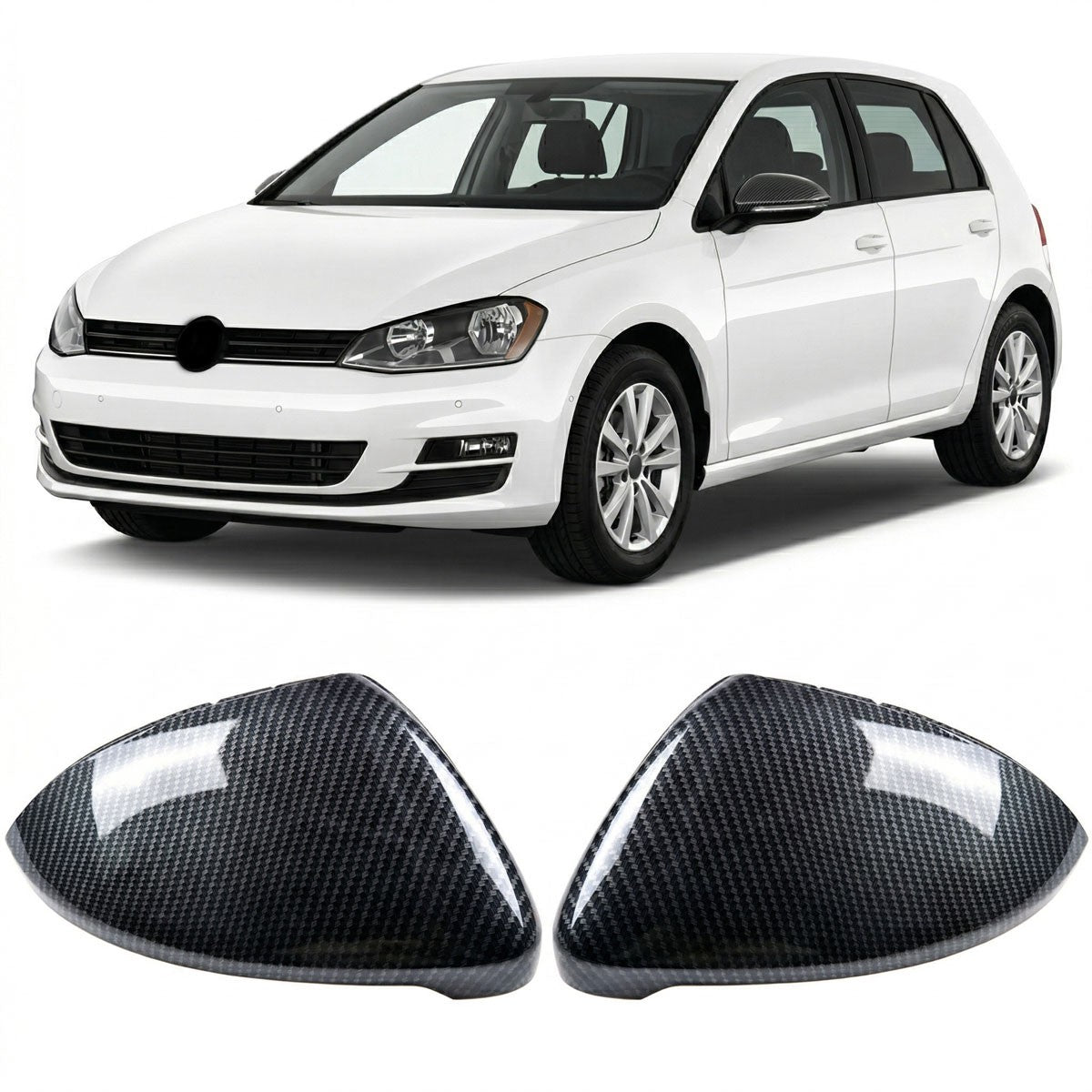 Spiegelabdeckungen Set Carbon-Optik passend für VW Golf 7 2012-2020