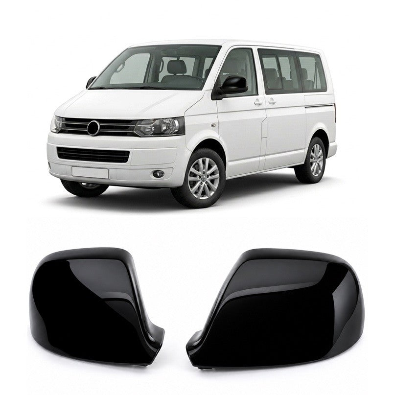 Spiegelabdeckung Ersatzset Hochglanz Schwarz passend für VW Bus T5.2 T6 T6.1 Amarok