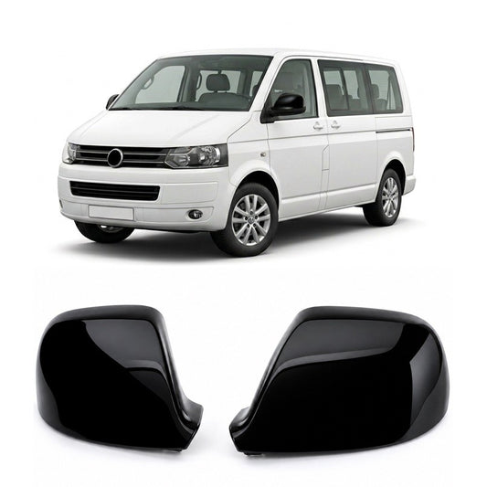 Spiegelabdeckung Ersatzset Hochglanz Schwarz passend für VW Bus T5.2 T6 T6.1 Amarok