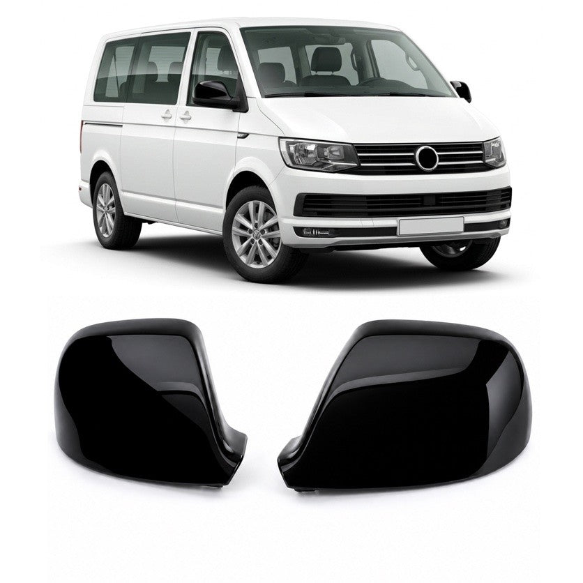 Spiegelabdeckung Ersatzset Hochglanz Schwarz passend für VW Bus T5.2 T6 T6.1 Amarok