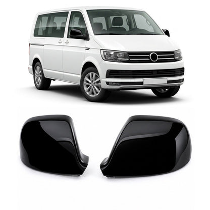 Spiegelabdeckung Ersatzset Hochglanz Schwarz passend für VW Bus T5.2 T6 T6.1 Amarok