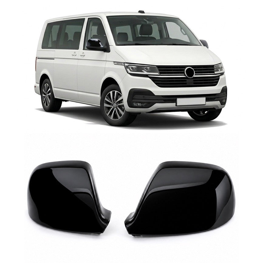 Spiegelabdeckung Ersatzset Hochglanz Schwarz passend für VW Bus T5.2 T6 T6.1 Amarok