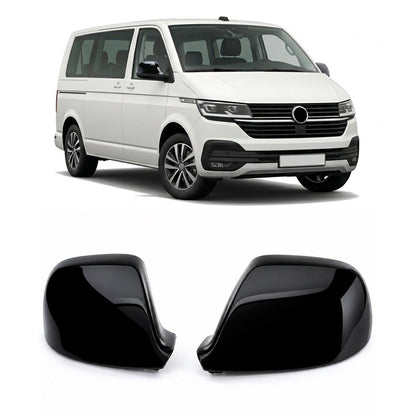 Spiegelabdeckung Ersatzset Hochglanz Schwarz passend für VW Bus T5.2 T6 T6.1 Amarok