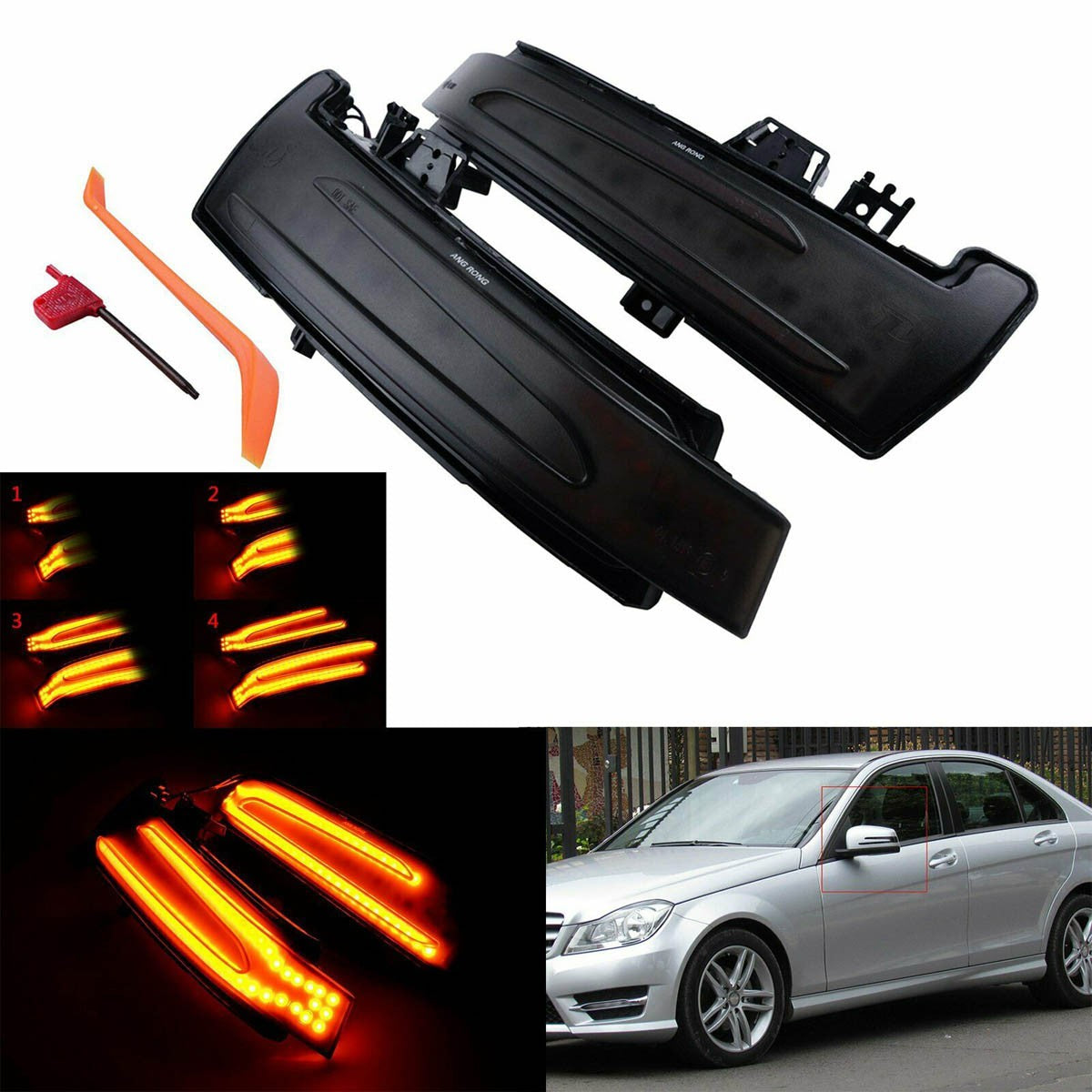 Dynamisches LED Spiegelblinker Set passend für Mercedes C/E/S/CLS/CLA 2011-2016