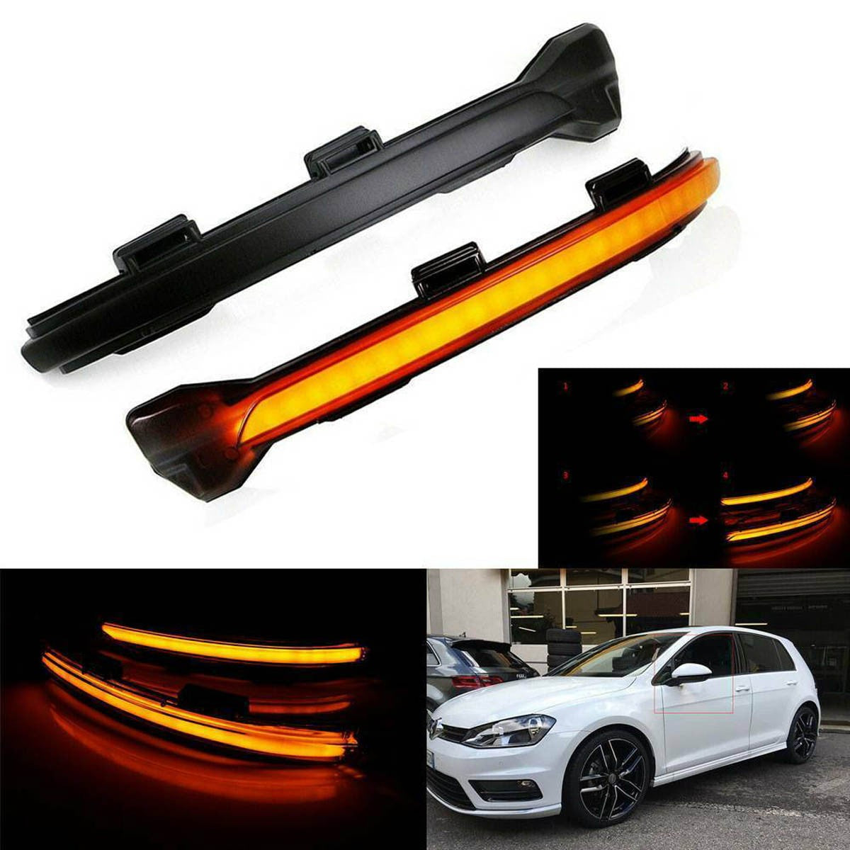 Dynamisches LED Seitenspiegel Blinker Set passend für VW Golf 7 2013-2019