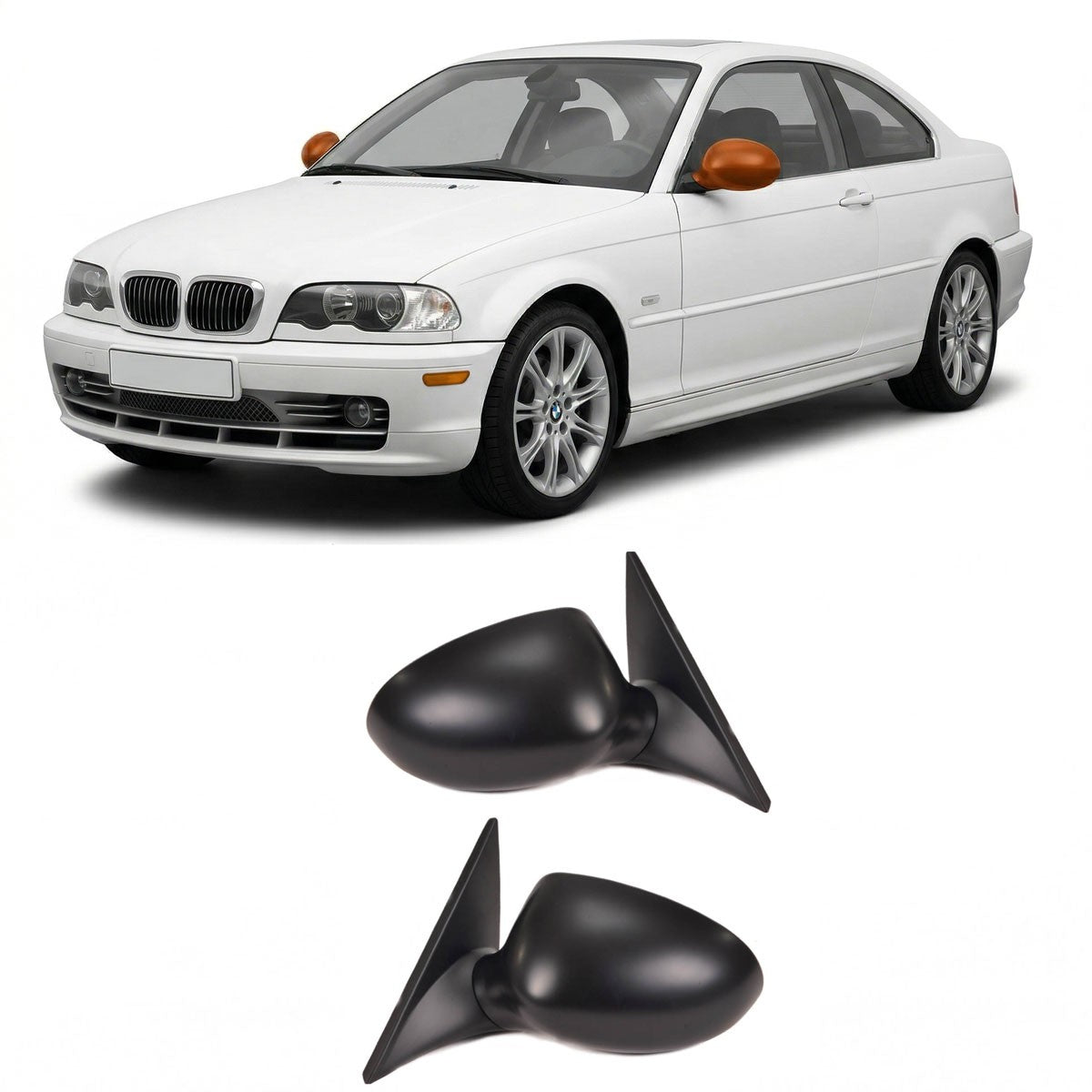 Elektrisch beheizbare Seitenspiegel passend für BMW 3er E46 Coupé Cabrio 99-06
