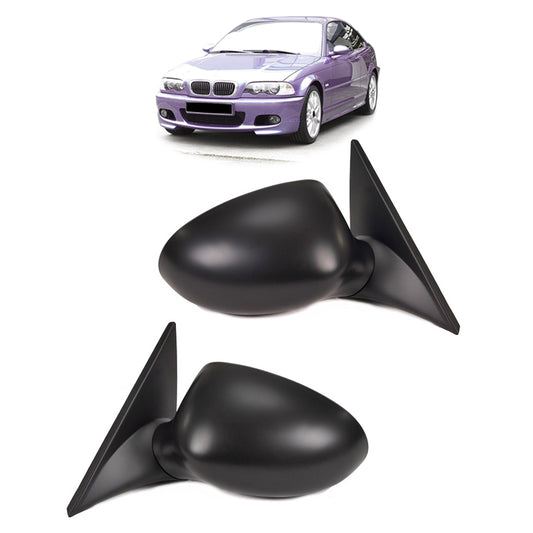 BM462625R - Sport Seitenspiegel Set RHD passend für BMW 3 (E46) Coupé Cabrio 1999-2006 mit elektrischer Heizung, elektrisch klappbar, mit Memory, asphärisch grundiert (RHD) LH + RH