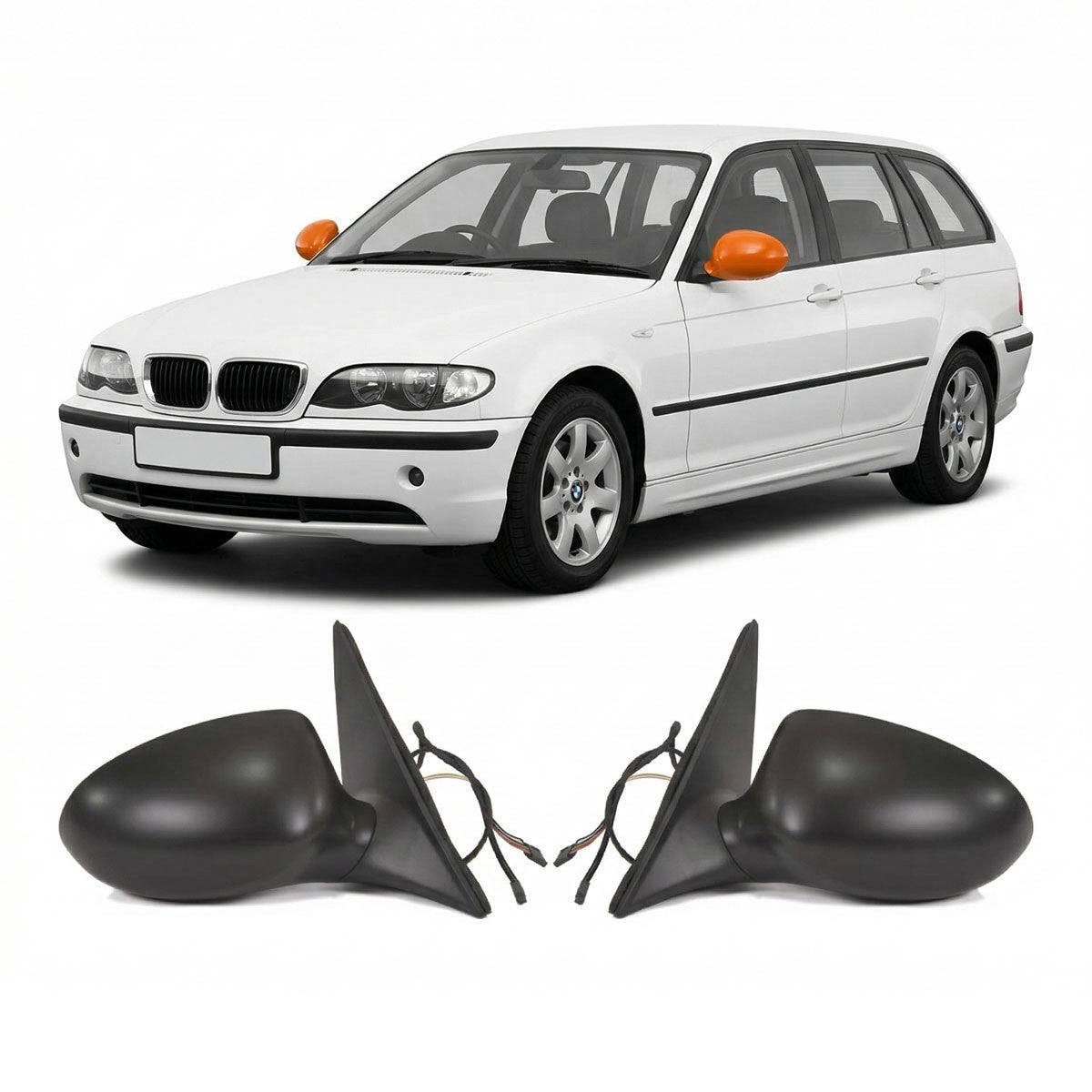 Seitenspiegel Set (elektrisch, beheizbar, klappbar) passend für BMW 3er E46 98-05