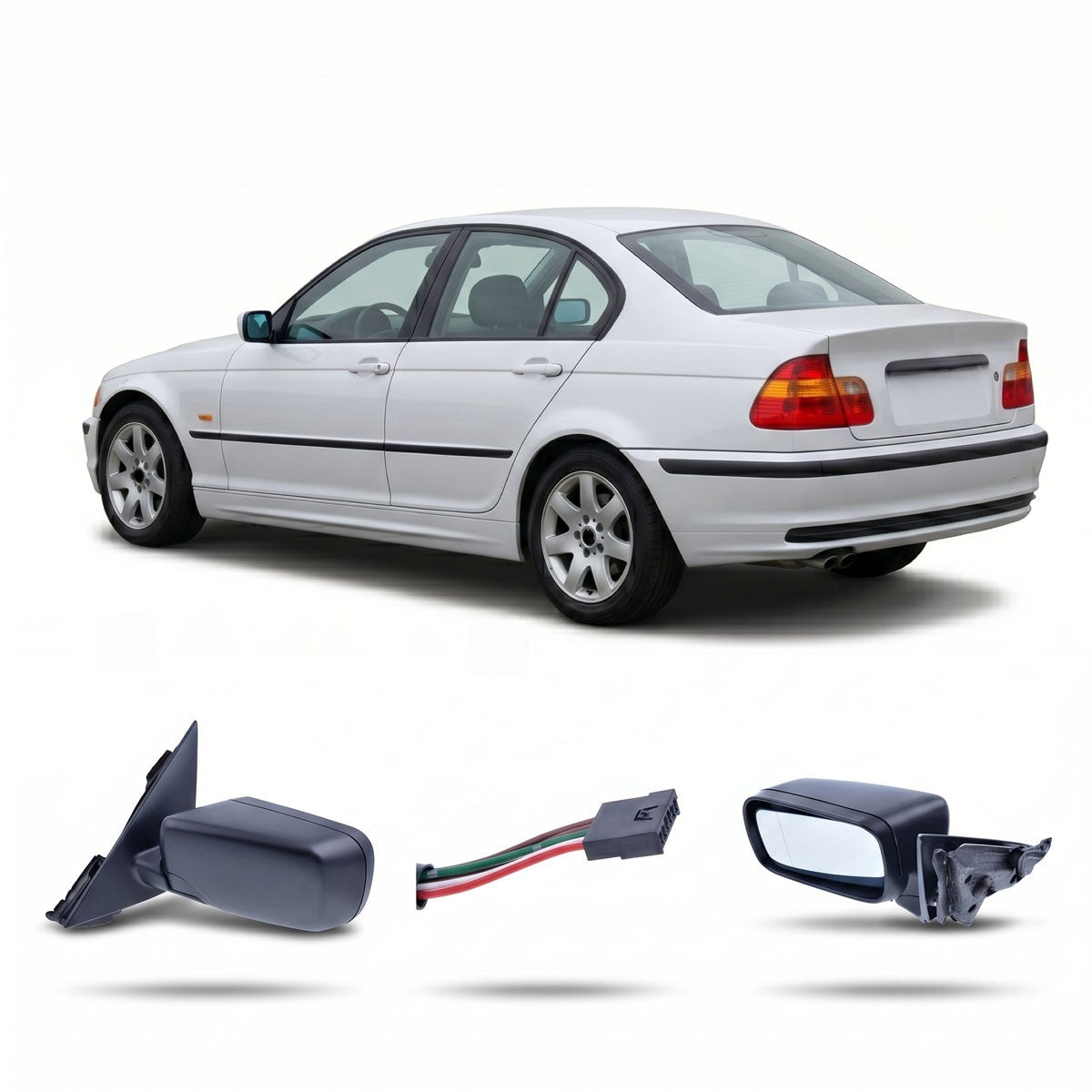 Elektrisch beheizter Außenspiegel passend für BMW 3er E46 Limousine/Avant 1998-2005