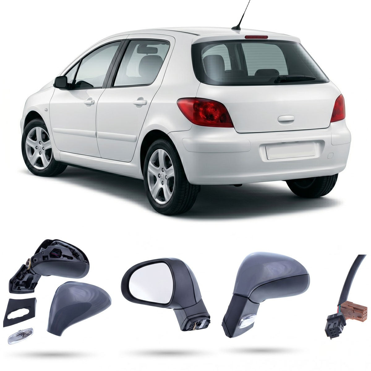 Elektrisches beheiztes Außenspiegel passend für Peugeot 207 2006-2014 Fahrerseite
