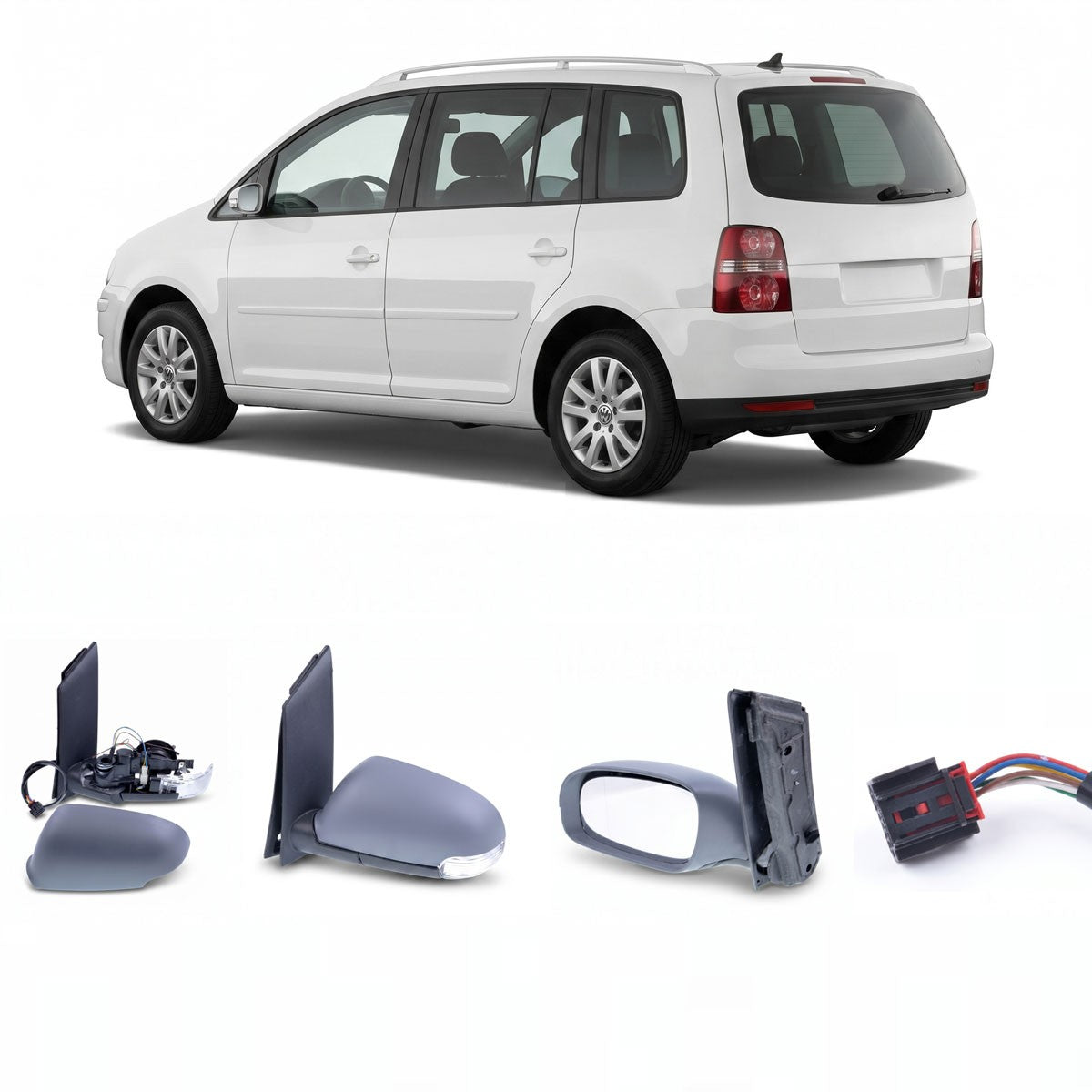 Außenspiegel Links elektrisch beheizt mit Lampe passend für VW Touran 2003-2009