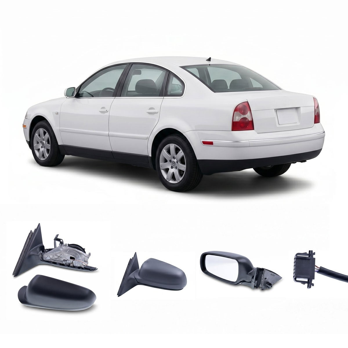 Außenspiegel LH elektrisch beheizt grundiert passend für VW Passat B5 1998-2003