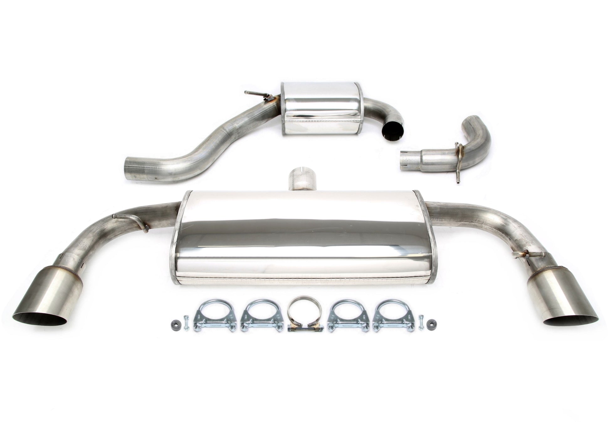 TA Technix Duplex Edelstahlanlage 1x100mm scharf passend für VW Golf VI GTI