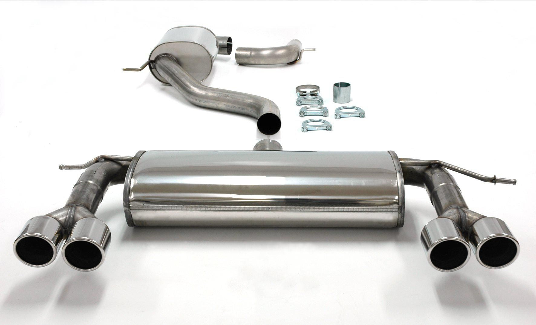 TA Technix Duplex Edelstahlanlage 2x80mm Links+Rechts passend für Seat Leon Cupra 2.0 TFSi Typ 1P