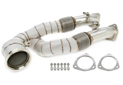 TA Technix Downpipe mit Hitzeschild und Katalysator passend für Audi TT-RS Typ 8J, A3 Sportback RS3 Typ 8P, Q3 RS Quattro ...