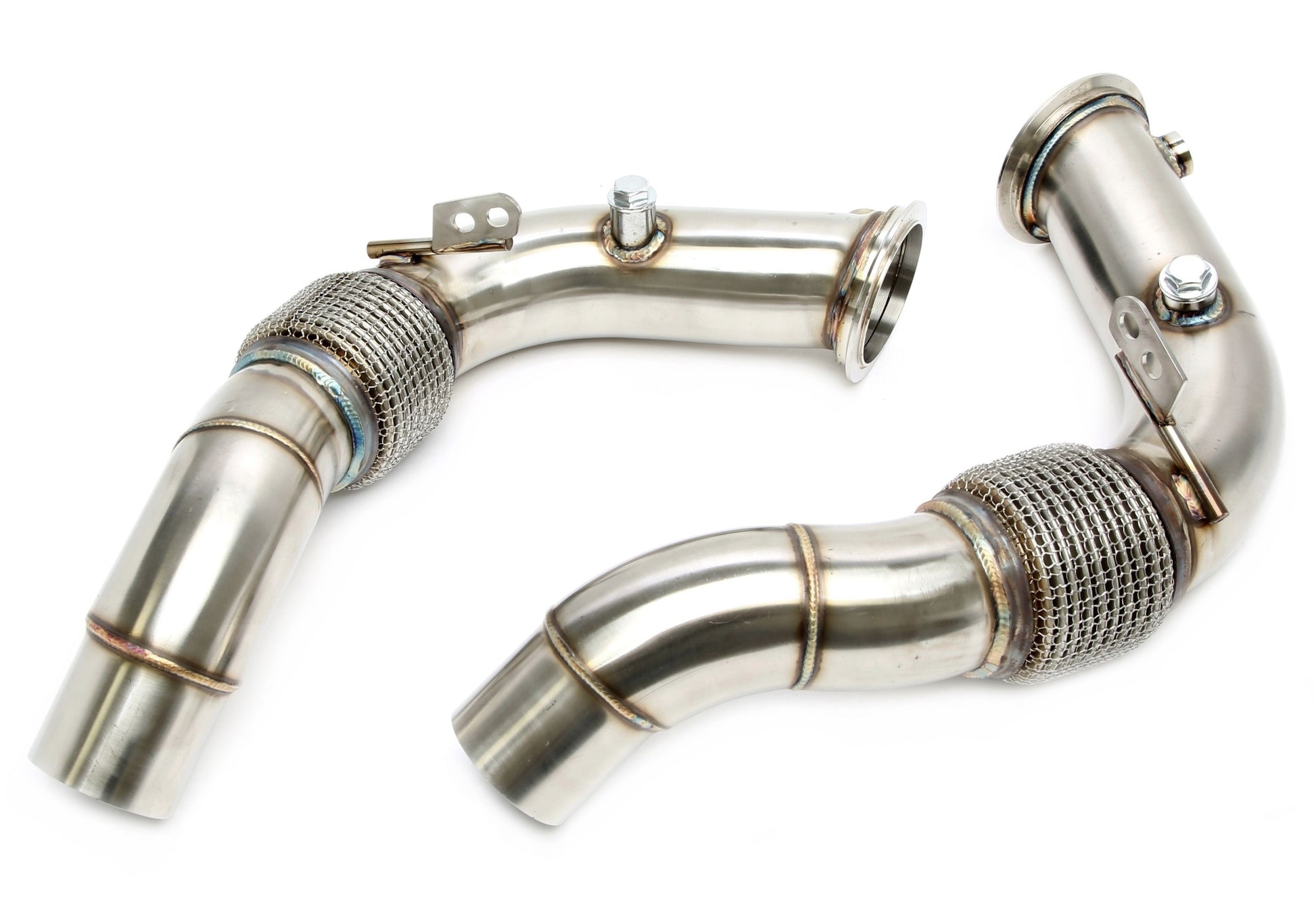TA Technix Downpipe ohne Katalysator mit Flexrohr passend für BMW 5er Serie M5 Typ F10, 6er Serie M6 Typ F12/F13/F06 - Mot...
