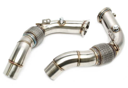 TA Technix Downpipe ohne Katalysator mit Flexrohr passend für BMW 5er Serie M5 Typ F10, 6er Serie M6 Typ F12/F13/F06 - Mot...
