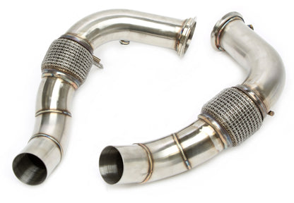 TA Technix Downpipe ohne Katalysator mit Flexrohr passend für BMW 5er Serie M5 Typ F10, 6er Serie M6 Typ F12/F13/F06 - Mot...