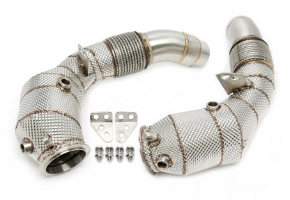TA Technix Downpipe mit Hitzeschild und Katalysator passend für BMW 5er Serie M5 Typ F10, 6er Serie M6 Typ F12/F13/F06 - M...
