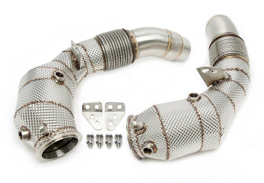 TA Technix Downpipe mit Hitzeschild und Katalysator passend für BMW 5er Serie M5 Typ F10, 6er Serie M6 Typ F12/F13/F06 - M...