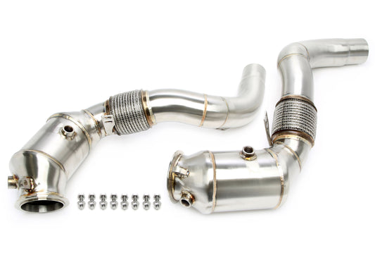 TA Technix Downpipe ohne Katalysator mit Flexrohr passend für BMW 5er Typ G30,G30N, 7er Serie Typ G11N/G12N, 8er Serie Typ...
