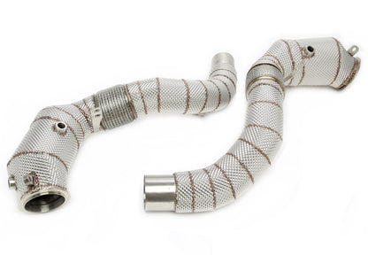 TA Technix Downpipe mit Hitzeschild und Katalysator passend für BMW 5er Typ G30,G30N, 7er Serie Typ G11N/G12N, 8er Serie T...