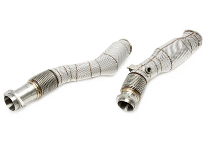 TA Technix Downpipe mit Hitzeschild und Katalysator passend für BMW X3er M Modelle Typ F97, X4er M Modelle Typ F98 - Motor...