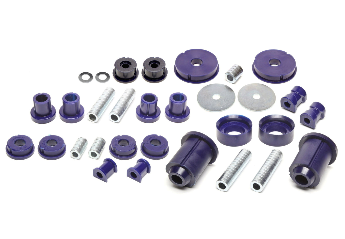 TA Technix PU-​Buchsen Kit 37-​teilig / Vorderachse+Hinterachse / Vorderachse mit Ø 21mm Stabi / Hinterachse mit Ø 12mm St...