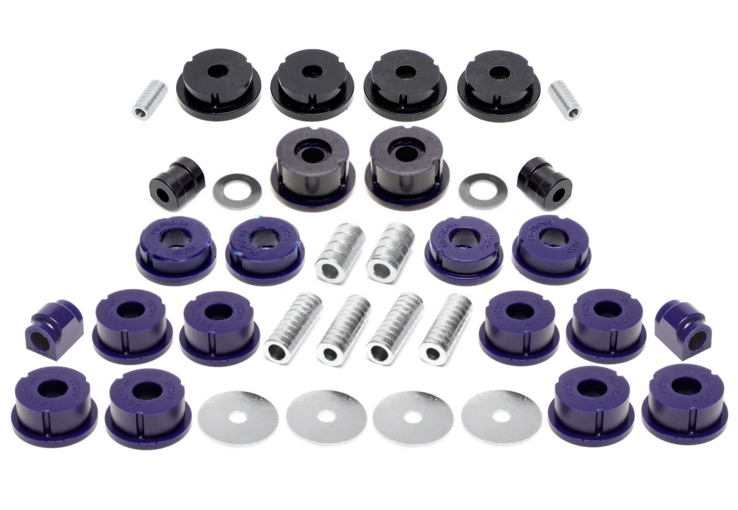 TA Technix PU-​Buchsen Kit 38-​teilig / Vorderachse+Hinterachse / Vorderachse mit Ø 23mm Stabi / Hinterachse mit Ø 19mm St...