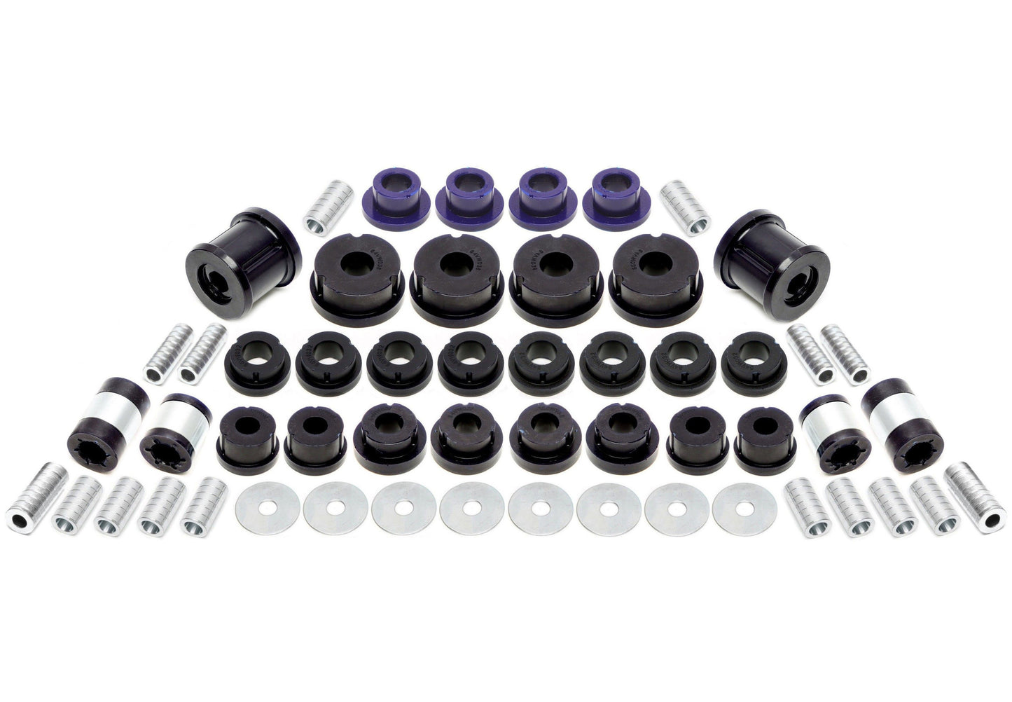 TA Technix PU-​Buchsen Kit 54-​teilig / Vorderachse+Hinterachse / passend für Audi A3 / Q3 / TT / Seat Leon / Altea / Tole...