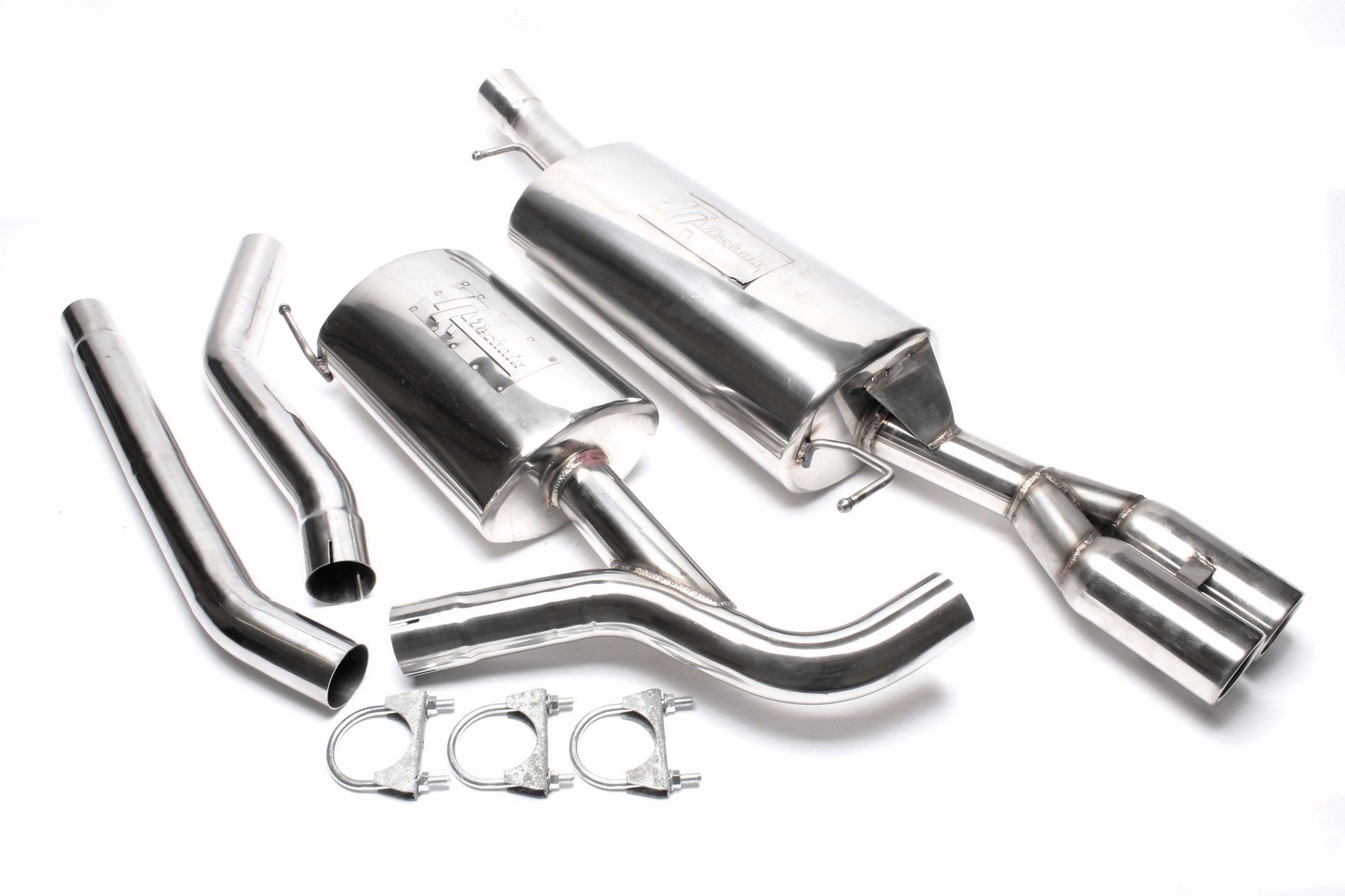 TA Technix Edelstahlanlage 2x76mm rund/gebördelt passend für Audi A6 1.8T/1.9TDI/2.0, Limousine, -​Avant, Typ 4B