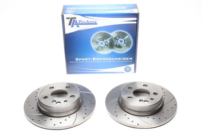 TA Technix Sport Bremsscheiben Satz Hinterachse passend für Mercedes Benz S-​Klasse W140