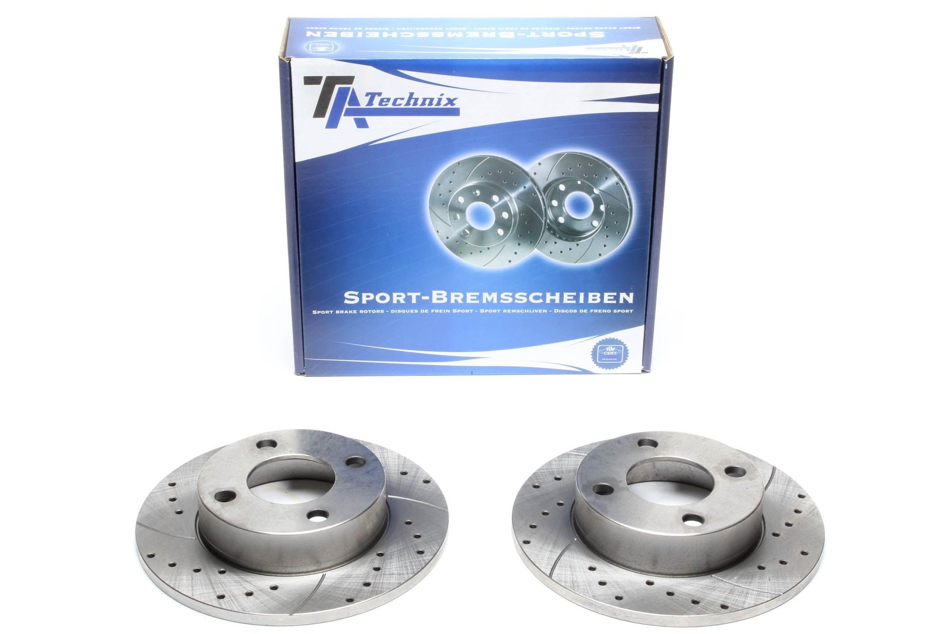 TA Technix Sport Bremsscheiben Satz Hinterachse passend für Audi 100 Typ 44Q 1.8l Quattro