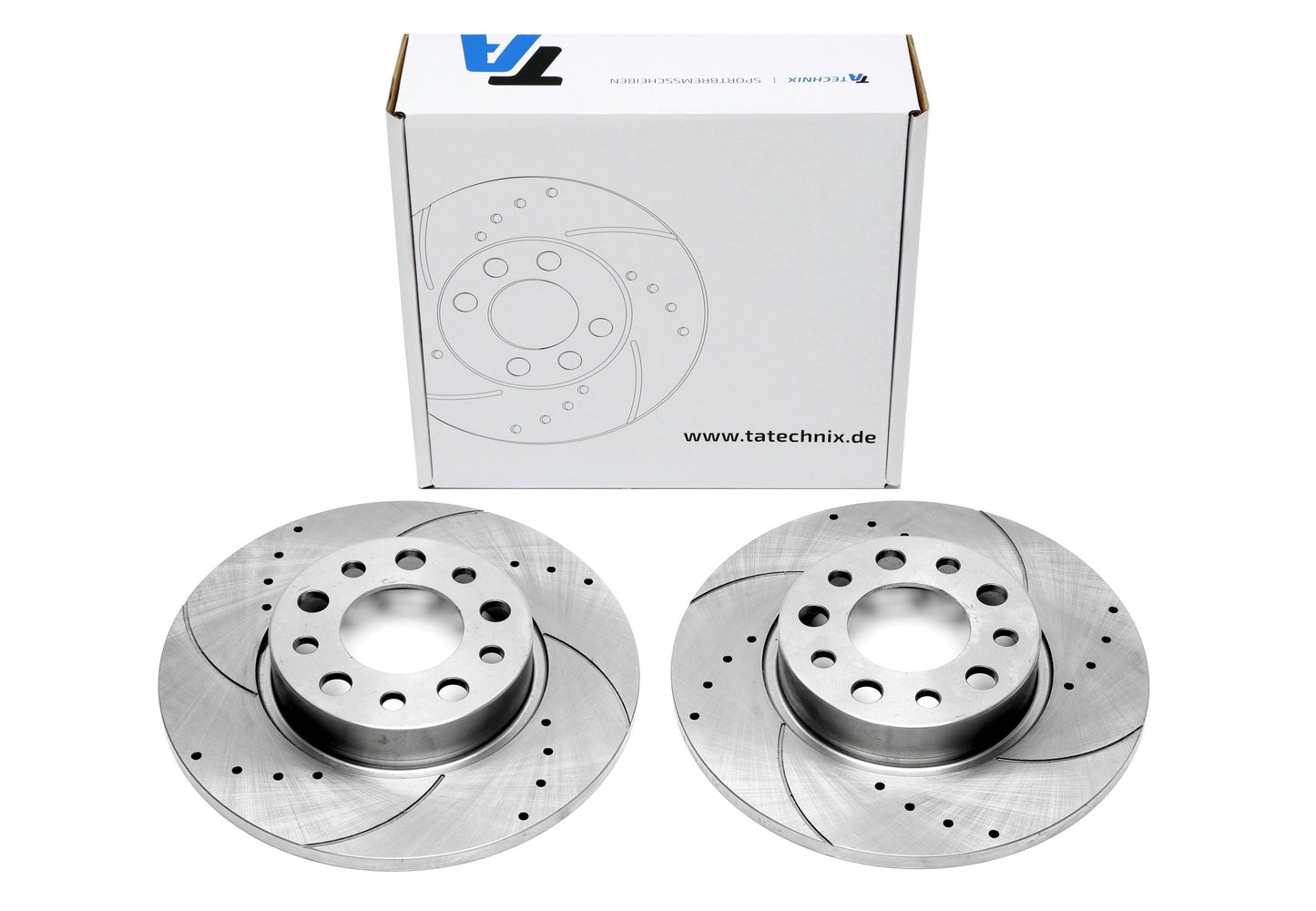 TA Technix Sport Bremsscheiben Satz Hinterachse passend für Alfa Romeo 159/SW / Brera / Giulietta / Sider / Fiat 500X / Je...