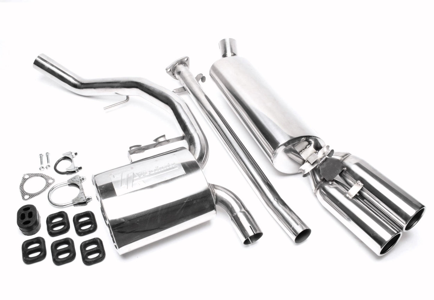 TA Technix Edelstahlanlage 2x76mm rund/gebördelt passend für Opel Calibra A