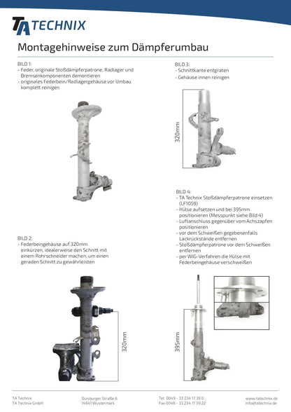 TA Technix Luftdämpfersatz passend für BMW 5er Serie Limousine, -​Touring E34