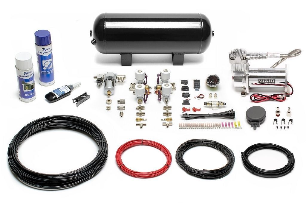 TA Technix /Viair härteverstellbares Luftfahrwerk passend für Audi A1 (8X)/ Seat Ibiza IV (6J)/ Skoda Fabia III (5J)/ VW P...