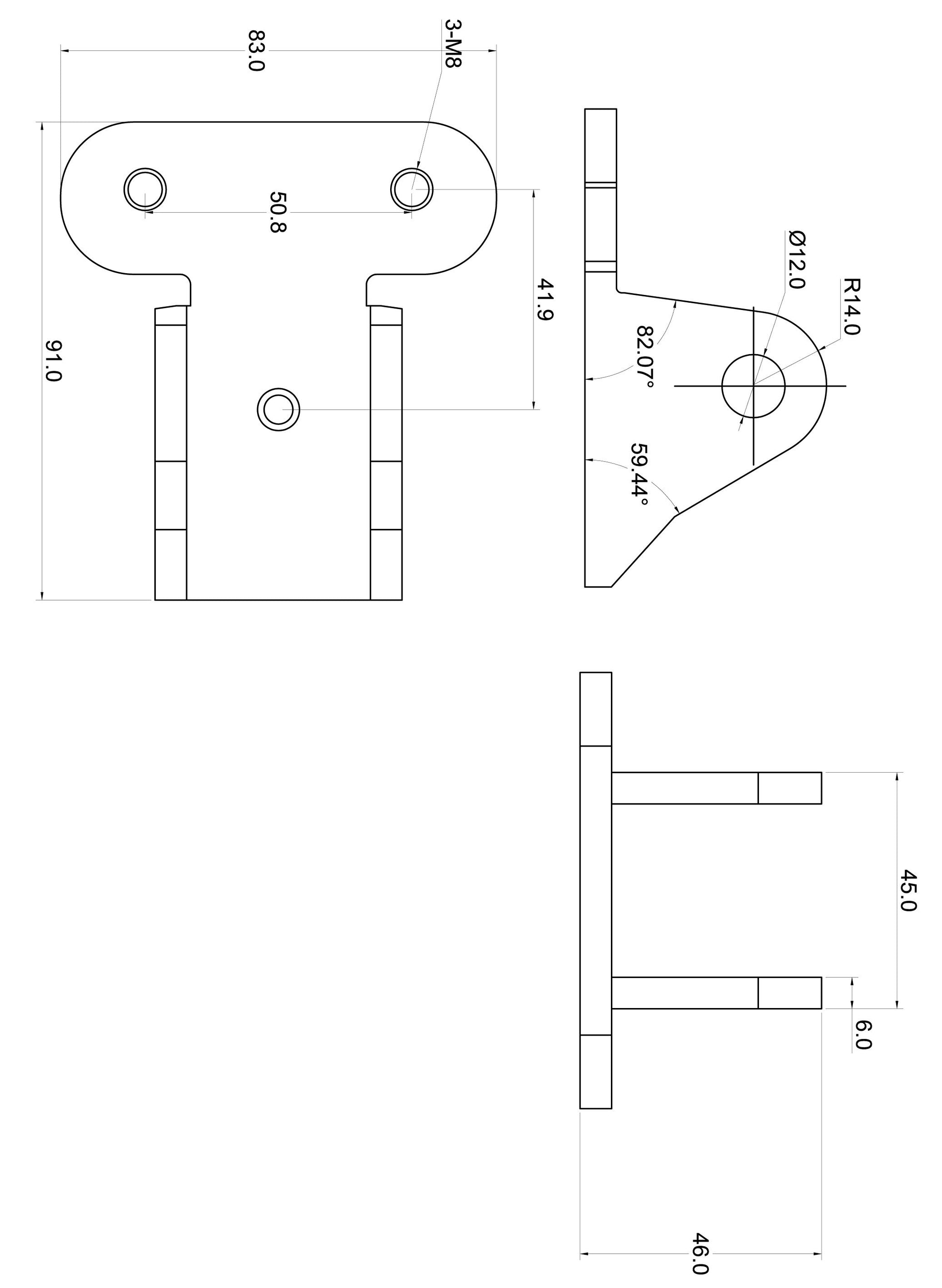 TA Technix universeller Gabelkopf mit Lasche für 33mm Stossdämpferaufhängung