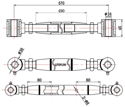 TA Technix universelle Zugstrebe / Querstabilisator 570-​650mm