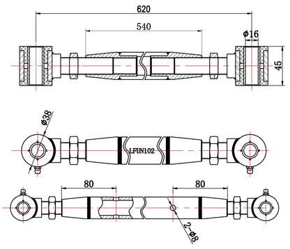 TA Technix universelle Zugstrebe / Querstabilisator 620 -​700mm
