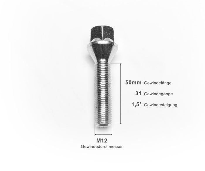 TA Technix Radschraube M12 X 1.5 X 50 KE
