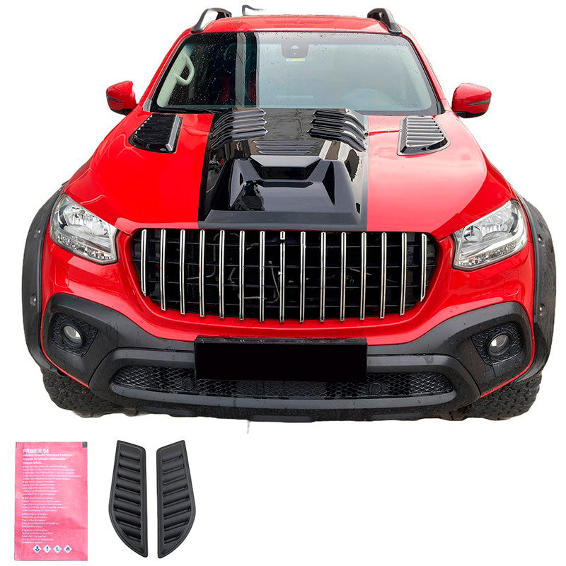 Oneway Motorhaube Lüftungsschlitze Pick-Up 4x4 - Universal - Mattschwarz