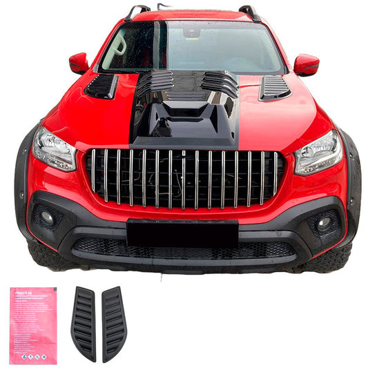 Oneway Motorhaube Lüftungsschlitze Pick-Up 4x4 - Universal - Mattschwarz