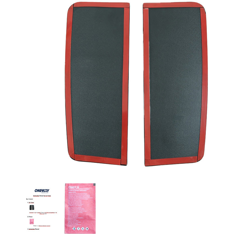 Oneway Lüftungsschlitze passend für Volkswagen Transporter T5.1/T6/T6.1 2010-2022 (Langer Radstand) - Version 2 - Schwarz ...