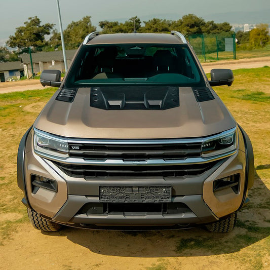 Oneway Motorhaube Lüftungsschlitze passend für Volkswagen Amarok MK2 2022- - Mattschwarz